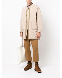 hellbeige Langarmhemd mit Schottenmuster von Junya Watanabe MAN