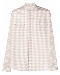 hellbeige Langarmhemd mit Vichy-Muster von Balmain