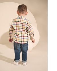 hellbeige Langarmhemd mit Vichy-Muster von next