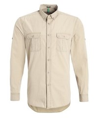 hellbeige Langarmhemd von Benetton