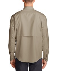 hellbeige Langarmhemd von Eddie Bauer