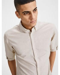 hellbeige Langarmhemd von Jack & Jones