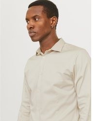 hellbeige Langarmhemd von Jack & Jones