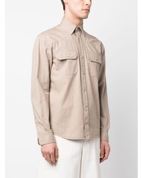 hellbeige Langarmhemd von Zegna