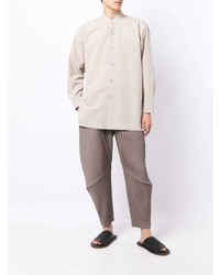 hellbeige Langarmhemd von Homme Plissé Issey Miyake