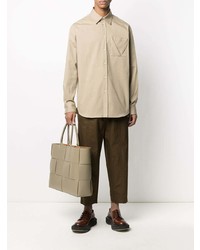 hellbeige Langarmhemd von Bottega Veneta