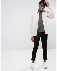 hellbeige Langarmhemd von Asos