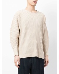 hellbeige Langarmshirt von Homme Plissé Issey Miyake