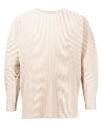 hellbeige Langarmshirt von Homme Plissé Issey Miyake