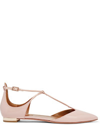 hellbeige Leder Ballerinas von Aquazzura