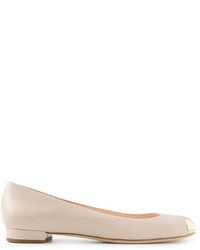 hellbeige Leder Ballerinas von Giuseppe Zanotti