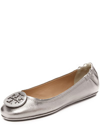 hellbeige Leder Ballerinas von Tory Burch