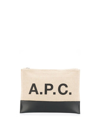 hellbeige Leder Clutch Handtasche von A.P.C.