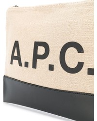 hellbeige Leder Clutch Handtasche von A.P.C.