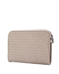 hellbeige Leder Clutch Handtasche von Bottega Veneta