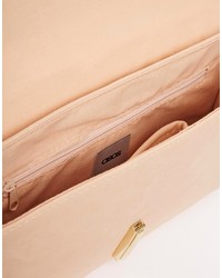 hellbeige Leder Clutch von Asos