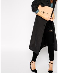 hellbeige Leder Clutch von Asos