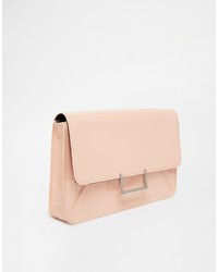 hellbeige Leder Clutch von Asos