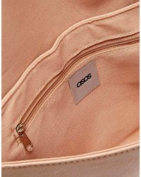 hellbeige Leder Clutch von Asos