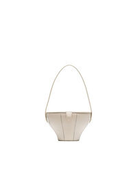 hellbeige Leder Clutch von Staud