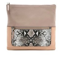 hellbeige Leder Clutch von Diane von Furstenberg