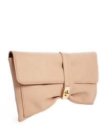 hellbeige Leder Clutch von Asos