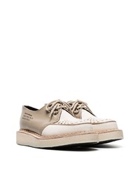 hellbeige Leder Derby Schuhe von Midnight Studios