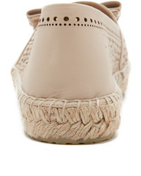 hellbeige Leder Espadrilles von Salvatore Ferragamo