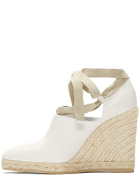 hellbeige Leder Espadrilles von Loewe