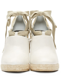 hellbeige Leder Espadrilles von Loewe