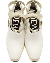 hellbeige Leder Espadrilles von Loewe