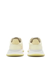 hellbeige Leder niedrige Sneakers von Maison Margiela