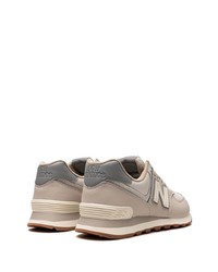 hellbeige Leder niedrige Sneakers von New Balance