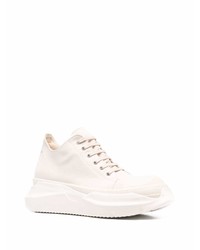 hellbeige Leder niedrige Sneakers von Rick Owens DRKSHDW