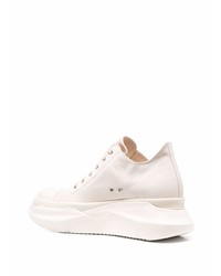 hellbeige Leder niedrige Sneakers von Rick Owens DRKSHDW