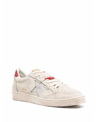 hellbeige Leder niedrige Sneakers von Golden Goose