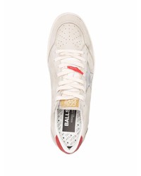 hellbeige Leder niedrige Sneakers von Golden Goose