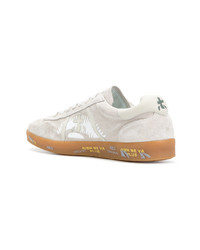 hellbeige Leder niedrige Sneakers von Premiata