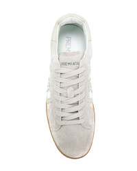 hellbeige Leder niedrige Sneakers von Premiata