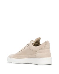 hellbeige Leder niedrige Sneakers von Filling Pieces