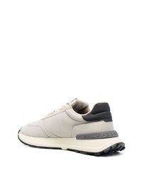 hellbeige Leder niedrige Sneakers von Philippe Model Paris