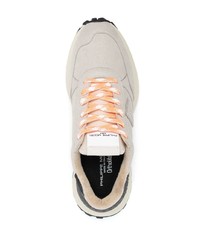 hellbeige Leder niedrige Sneakers von Philippe Model Paris