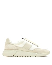 hellbeige Leder niedrige Sneakers von Axel Arigato