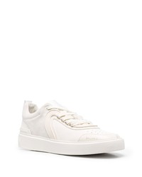 hellbeige Leder niedrige Sneakers von Balmain