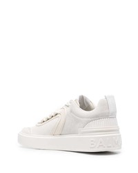 hellbeige Leder niedrige Sneakers von Balmain