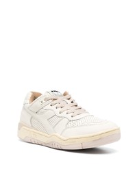 hellbeige Leder niedrige Sneakers von Diadora