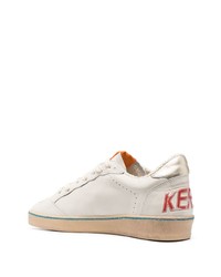 hellbeige Leder niedrige Sneakers von Golden Goose