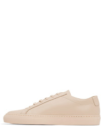 hellbeige Leder niedrige Sneakers von Common Projects