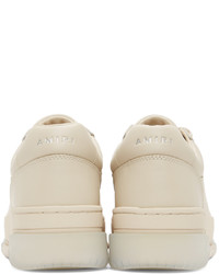 hellbeige Leder niedrige Sneakers von Amiri