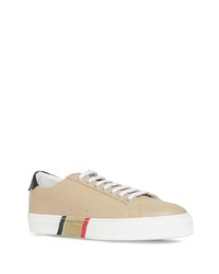 hellbeige Leder niedrige Sneakers von Burberry